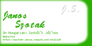 janos szotak business card